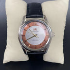 Shanghai Men's Manual Wind Mechanical Watch All Steel Genuine Leather Strap NOS