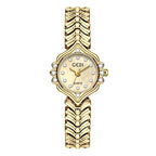 Women's Mother-of-Pearl Small-Dial Rhinestone Fishtail-Chain Quartz Watch