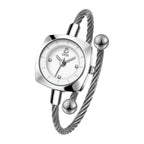 Women's Minimalist Swan Woven-Metal Bangle Quartz Watch