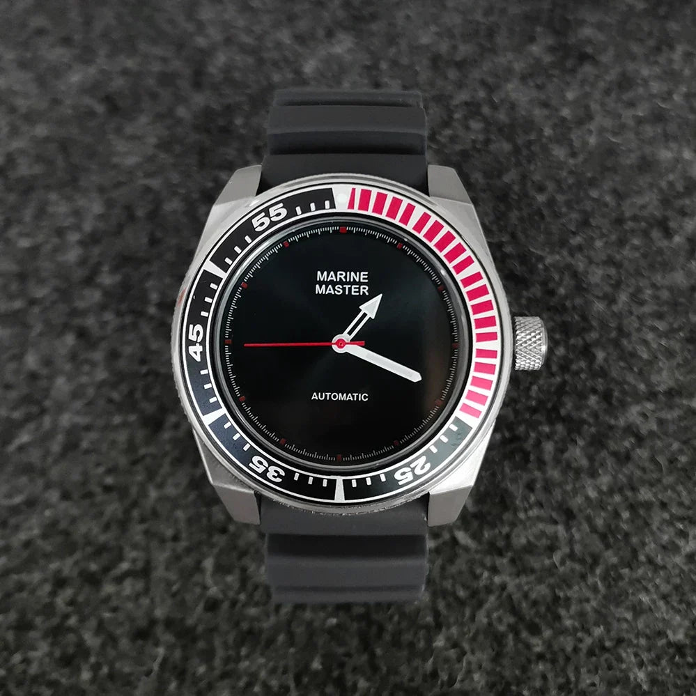 Men's Mechanical Watch 43mm Stainless Steel Case Rubber Strap