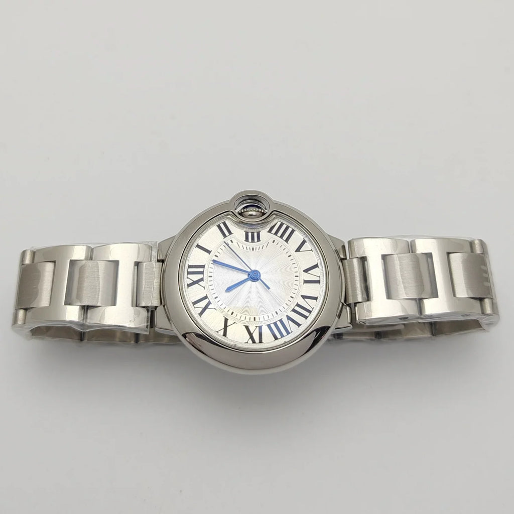 Ladies 33mm Watch Stainless Steel Case Bracelet Non-Luminous Hands NH05 Movement