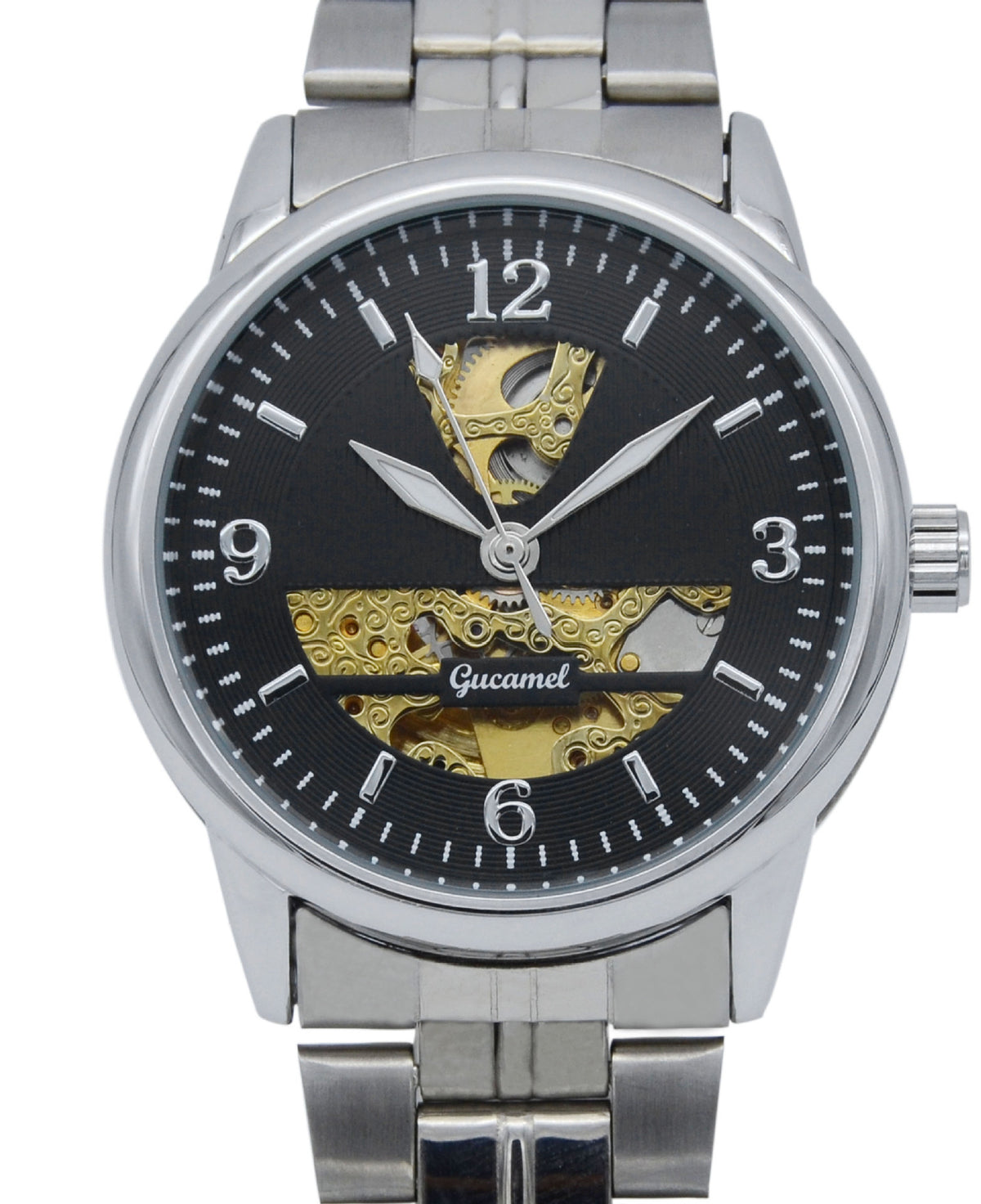 GESMART Men's Skeleton Automatic Mechanical Watch Exhibition Case Back Fashion