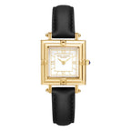 GESMART Women's Small Square Leather Band Watch Roman Numeral Scale Minimalist Retro Ladies Wristwatch