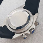 No Logo Men's 39mm Quartz Watch VK63 Sapphire Crystal Steel Bezel Rubber Strap