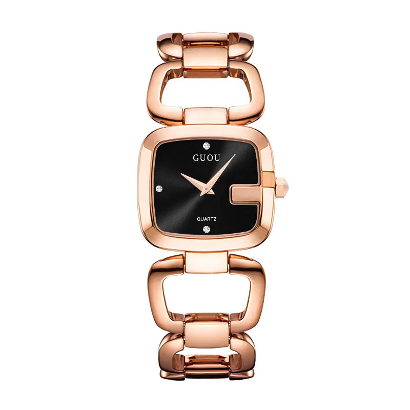 Women's Small Square Watch with Steel Band