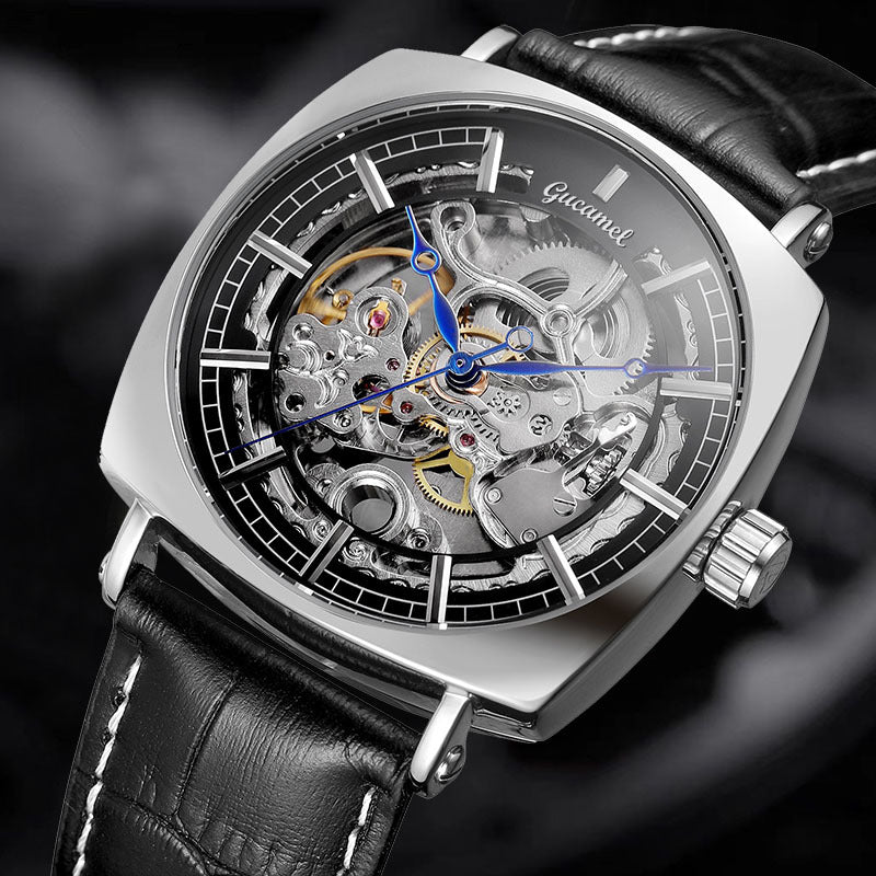 GESMART Men's New Skeleton Automatic Mechanical Watch European American Style Casual Fashion
