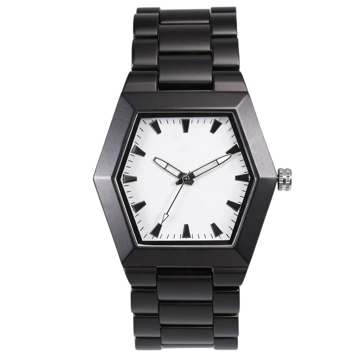 Men's Irregular Wooden Quartz Watch, Japanese Movement
