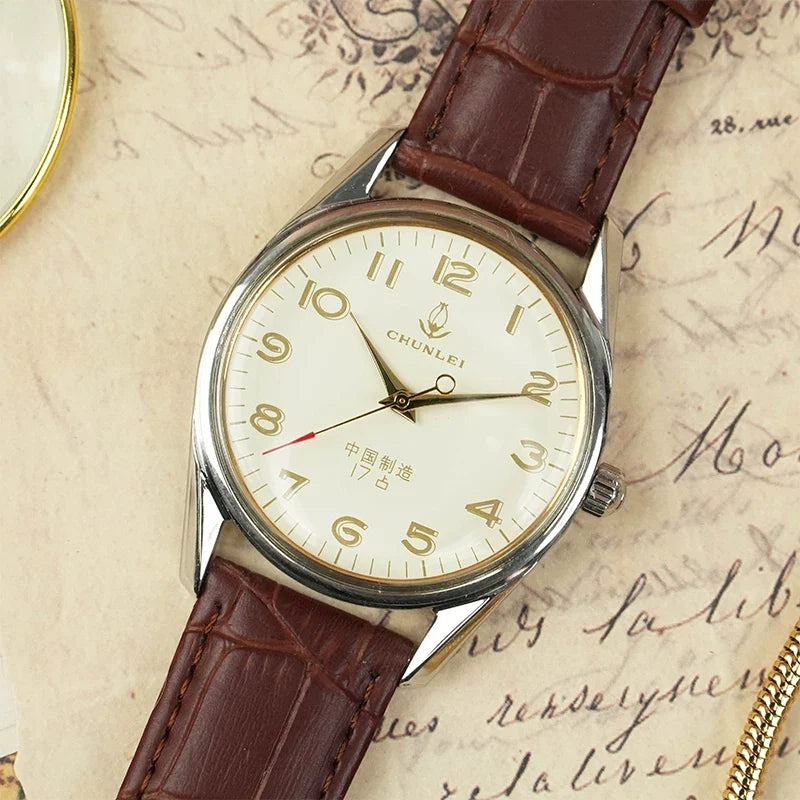 Chunlei Men's Manual Wind Mechanical Watch Vintage Retro Gift Choice