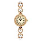 Women's Vintage Turquoise Gold-Bead Bracelet Quartz Watch