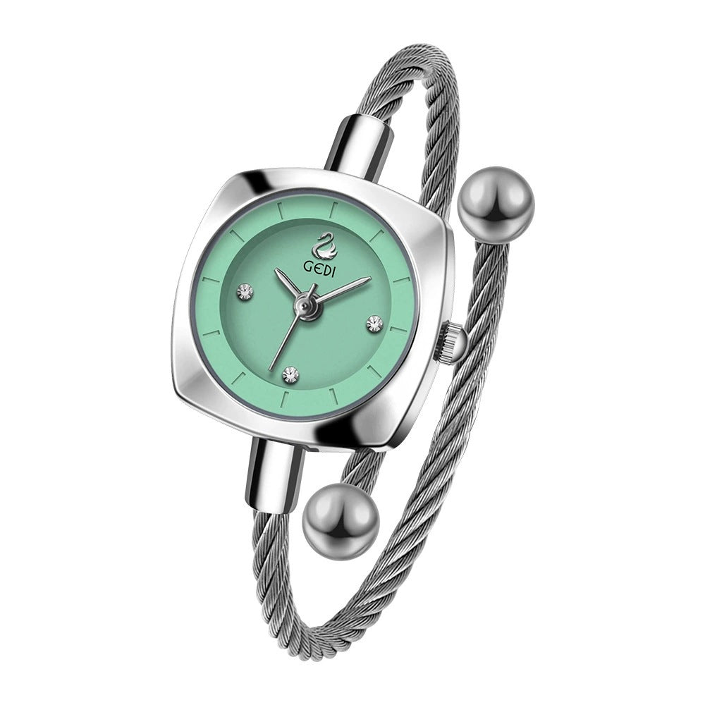 Women's Minimalist Swan Woven-Metal Bangle Quartz Watch