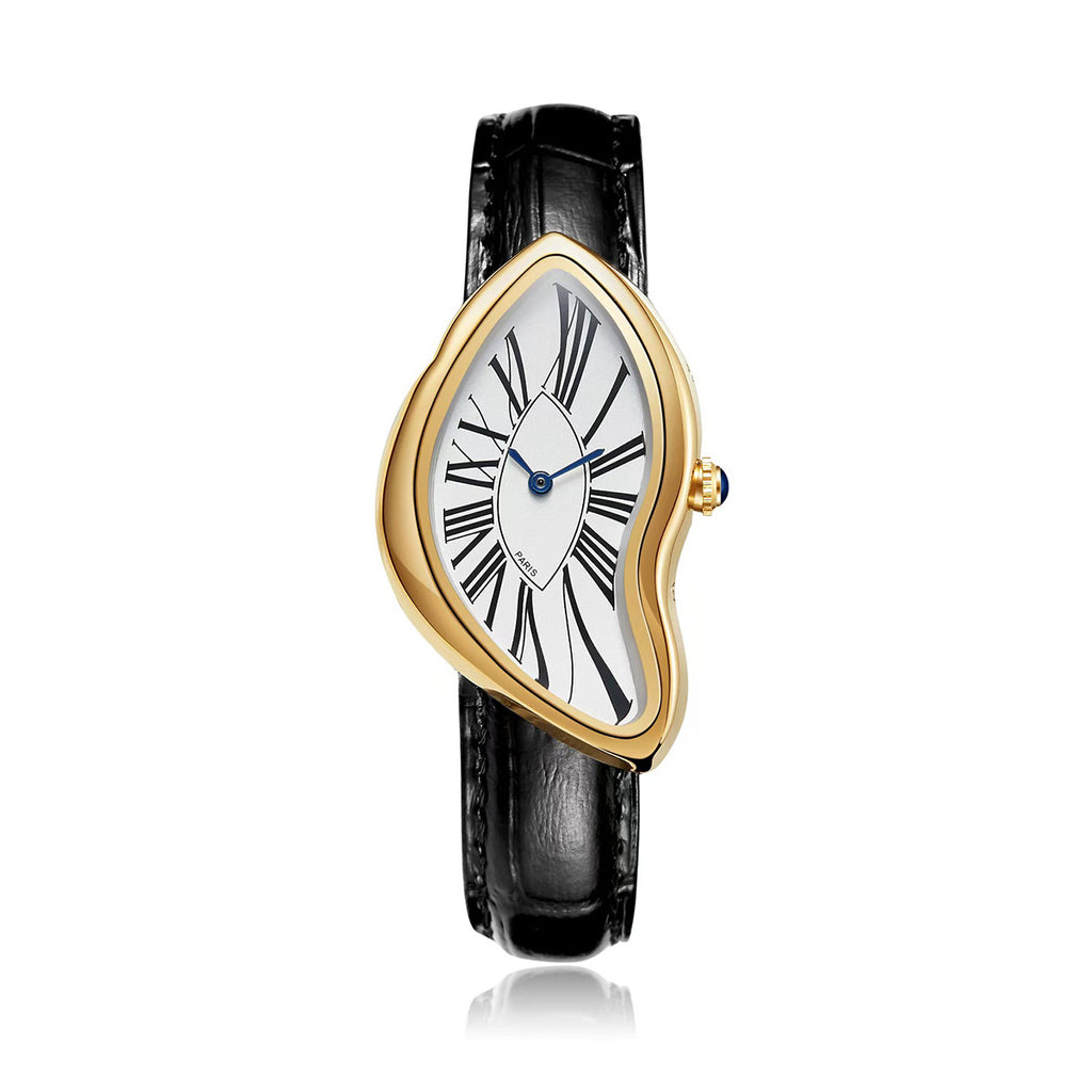 GESMART Men's Y2K Alien Shape Melting Distorted Quartz Watch Fashion Premium Niche Design Wristwatch