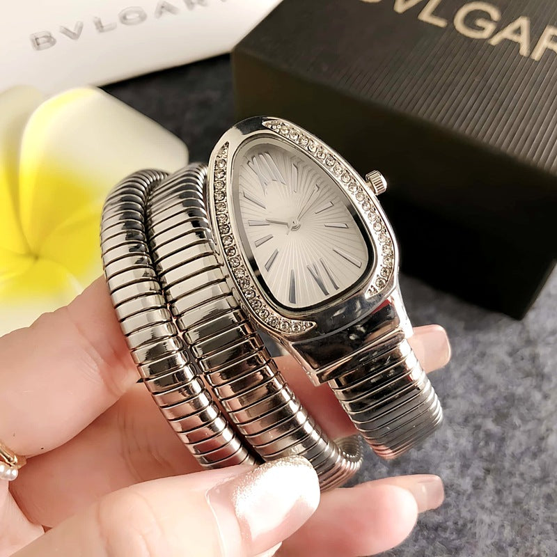 GESMART Women's Serpent Snake Design Quartz Watch Retro Fashion Trendy Ladies Wristwatch