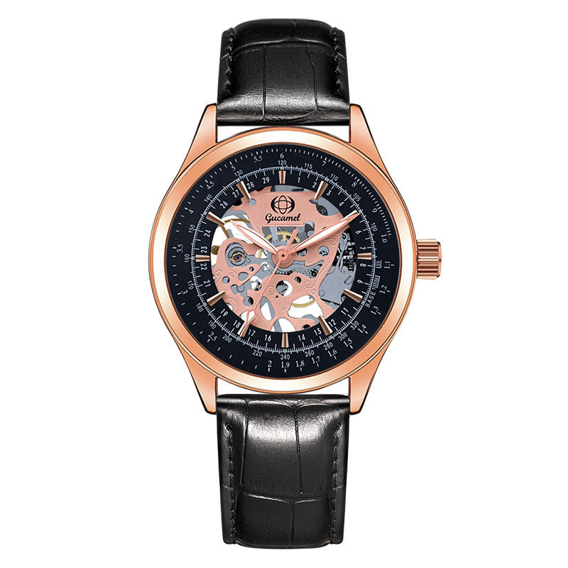GESMART Men's Hand Winding Skeleton Mechanical Watch Casual Fashion Wristwatch