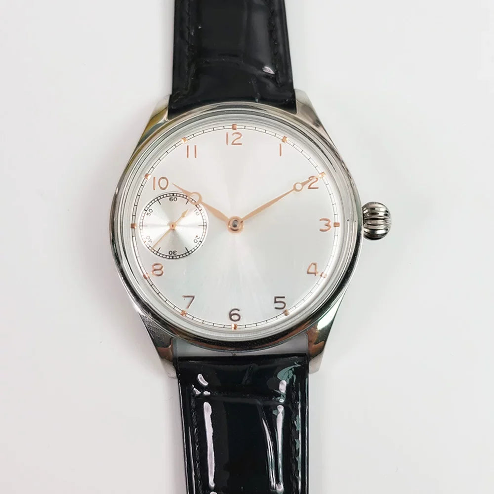Men's 42mm Manual Wind Watch ST3600 Movement White Gold Pumpkin Crown