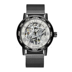 GESMART Men's Hand Winding Mechanical Skeleton Watch Crystal Studded Classic Casual Fashion