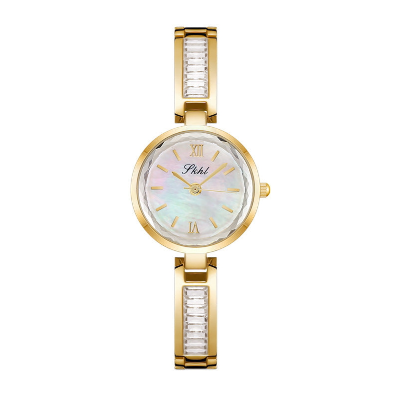 Women's Cool-Style Pearl Small-Dial Bracelet Quartz Watch