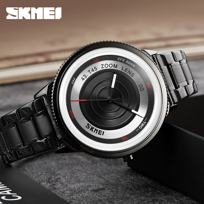 GESMART Men's No Marker Creative Dial Quartz Watch Steel Band Minimalist Personality