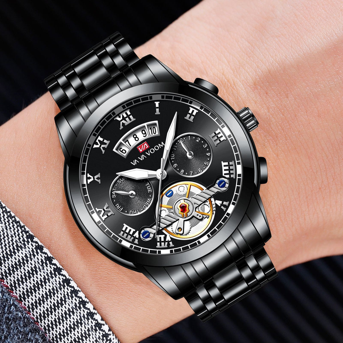 Men's Tourbillon-Style Manual Mechanical Watch