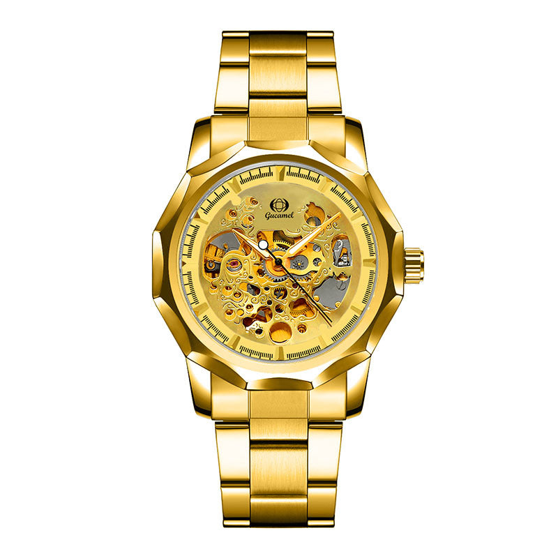 GESMART Men's High End Automatic Mechanical Watch Polygon Shape Dial Fashion Wristwatch