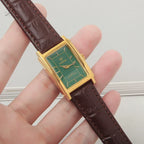 Diamond Brand Vintage Quartz Watch Titanium Rectangular Leather Strap NOS New