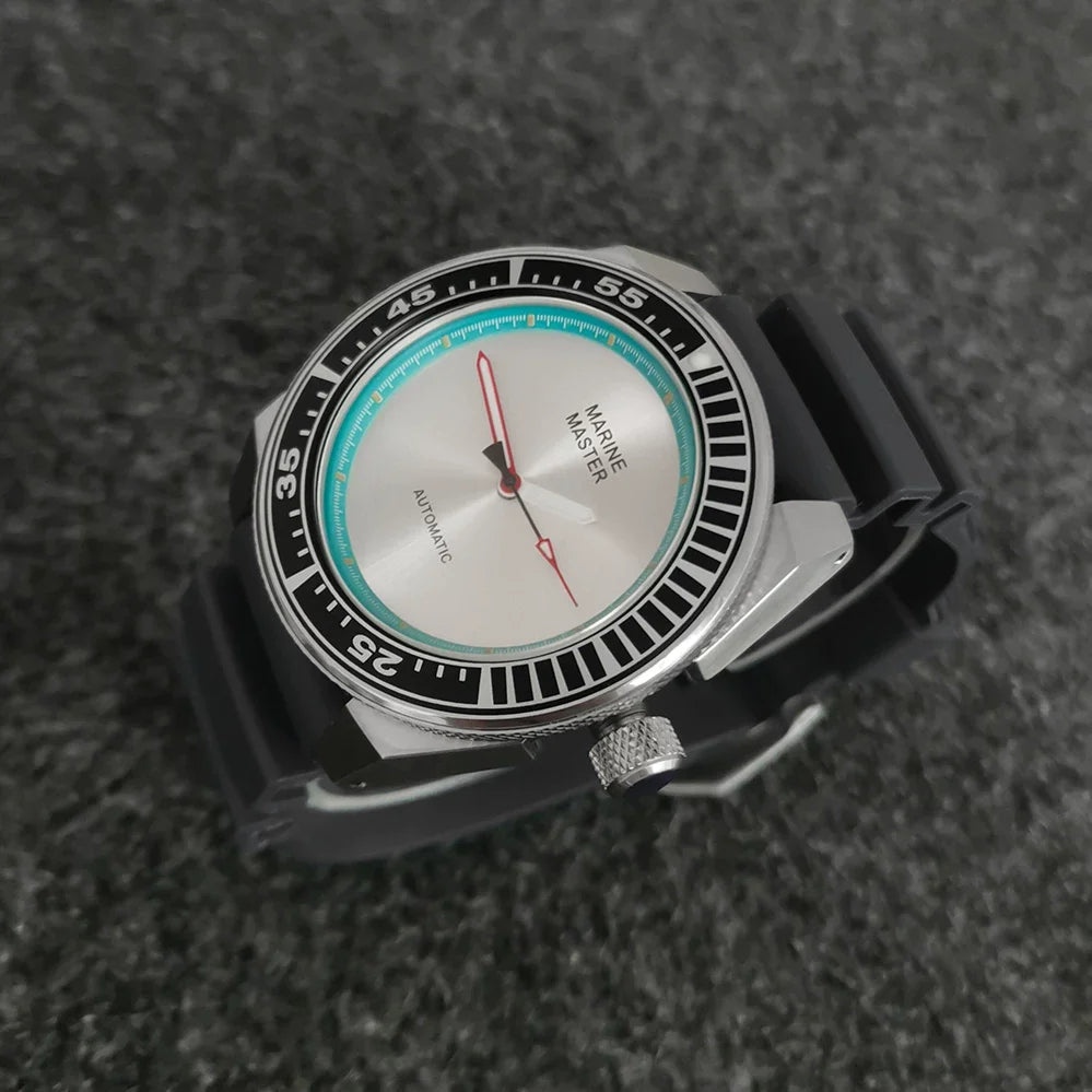 Men's Mechanical Watch 43mm Stainless Steel Case Rubber Strap