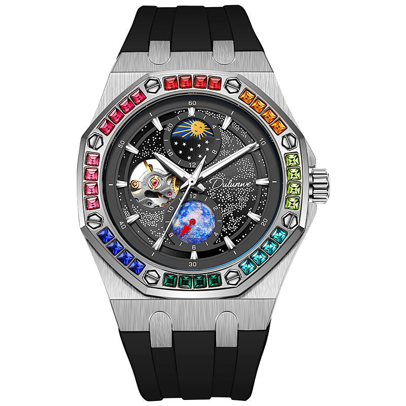 Men's Rainbow CZ Automatic Watch
