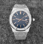 No Logo Men's Octagonal Starry Sand Automatic Watch Steel Butterfly Clasp NH35