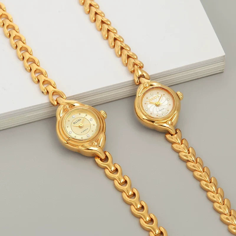 HAIDA Ladies Oval Manual Wind Mechanical Gold Watch Vintage New NOS