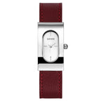 Women's Square Genuine-Leather Vintage Quartz Watch