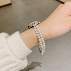 Women's Pearl Bracelet Vintage Roman-Marker Quartz Watch
