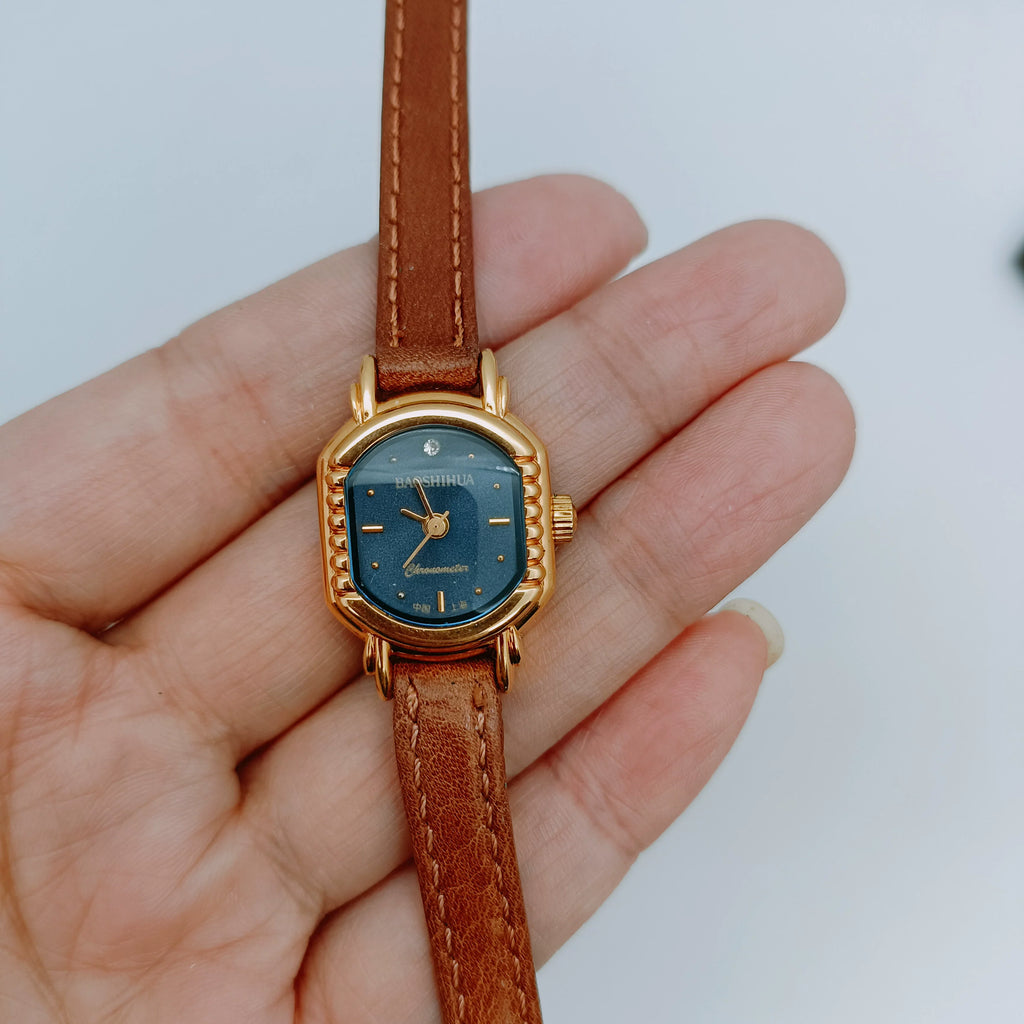 Baoshihua Ladies Mechanical Watch Blue Dial Square Vintage Original NOS