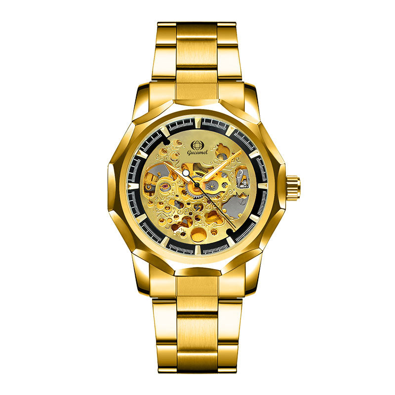 GESMART Men's High End Automatic Mechanical Watch Polygon Shape Dial Fashion Wristwatch