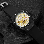 GESMART Men's 2023 New Skeleton Automatic Mechanical Watch Silicone Band Business Trendy