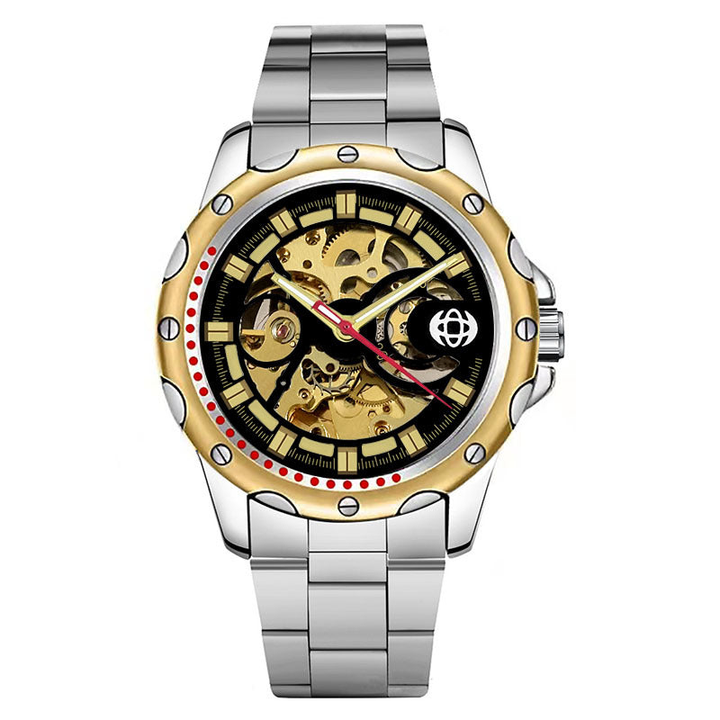 GESMART Men's Skeleton Automatic Mechanical Watch Silicone Band Sports Fashion
