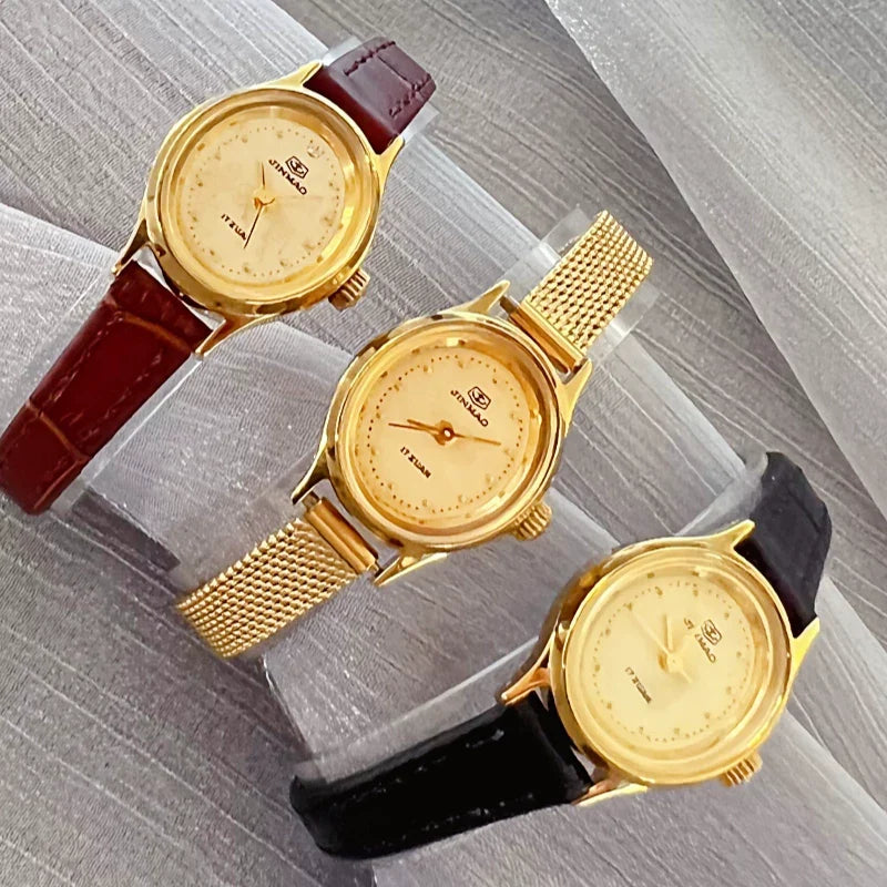 Golden Anchor Ladies Manual Wind Mechanical Watch Vintage 90s Student NOS