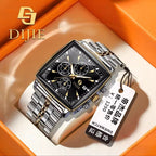 GESMART Men's Small Three Hands Quartz Watch Steel Band Business Casual Fashion