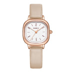 GESMART Women's Small Square Quartz Watch Leather Band Minimalist Elegant Ladies Wristwatch