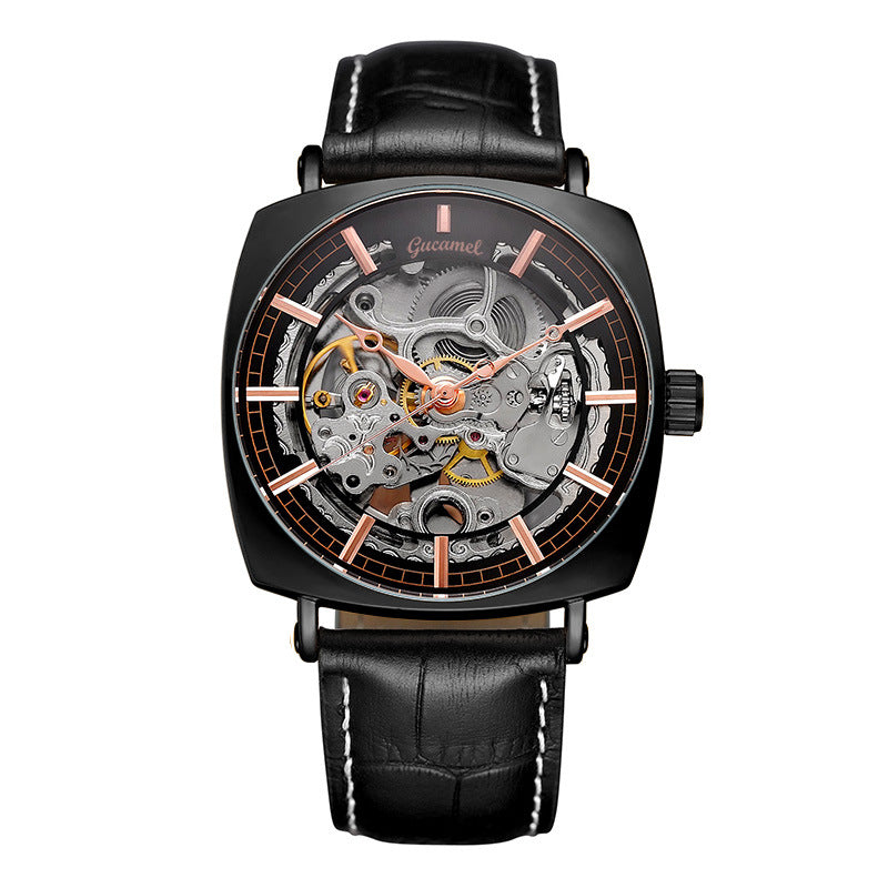 GESMART Men's New Skeleton Automatic Mechanical Watch European American Style Casual Fashion