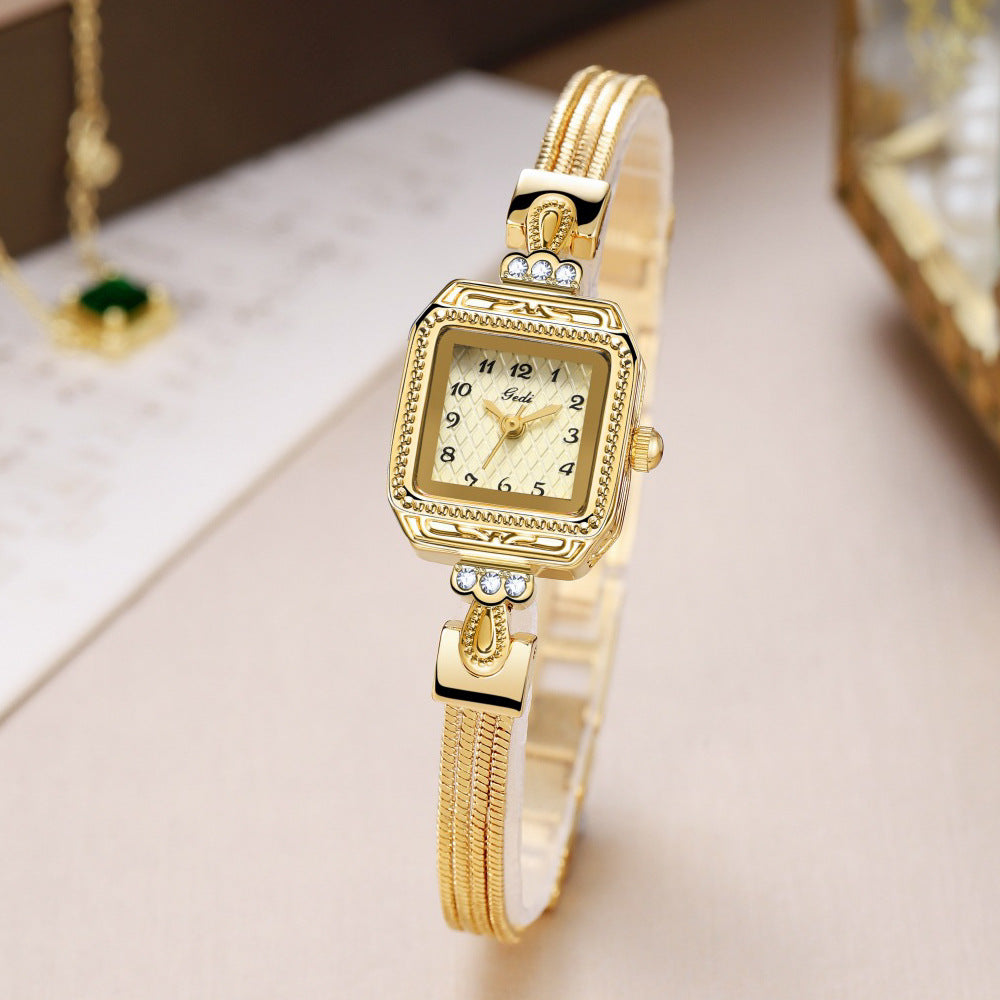 GESMART 2024 New Women's Bracelet Quartz Watch Retro Elegant Minimalist Luxury Style Ladies Wristwatch