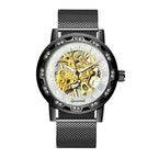 GESMART Men's Hand Winding Mechanical Skeleton Watch Crystal Studded Classic Casual Fashion