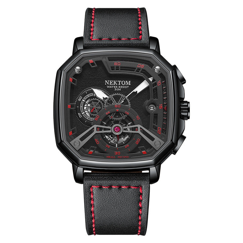 GESMART Men's Square Quartz Watch Luminous Water Resistant Trendy Fashion Casual Wristwatch