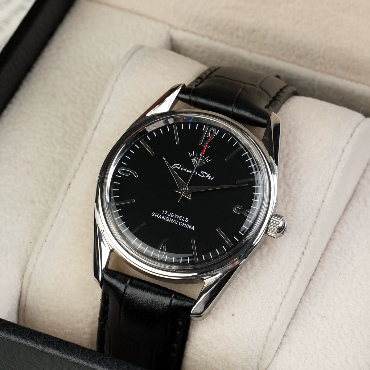 Vintage Men's Manual Wind Watch Solid Steel Bracelet 17 Jewels Shockproof
