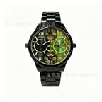GESMART Men's Dual Time Zone Watch Steel Band Luminous Water Resistant Business
