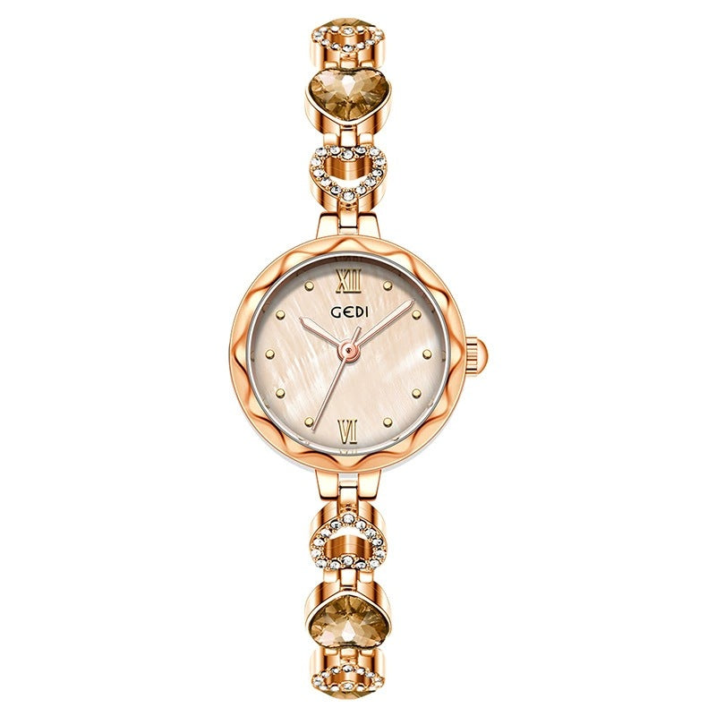 Women's Heart Rhinestone Vintage Bracelet Quartz Watch