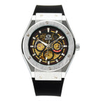 GESMART Men's 2022 New Skeleton Automatic Mechanical Watch Silicone Band Business Trendy