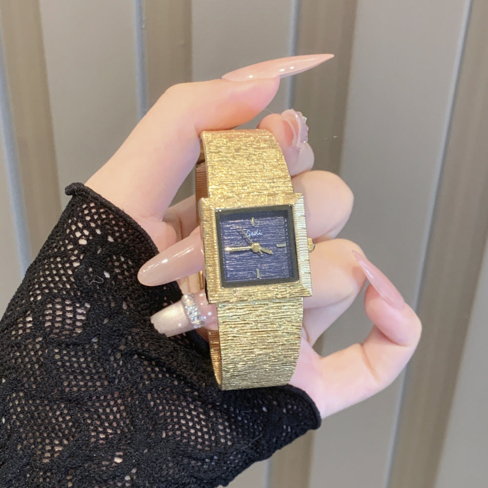 Women's Vintage Brushed Gold Bangle Quartz Watch