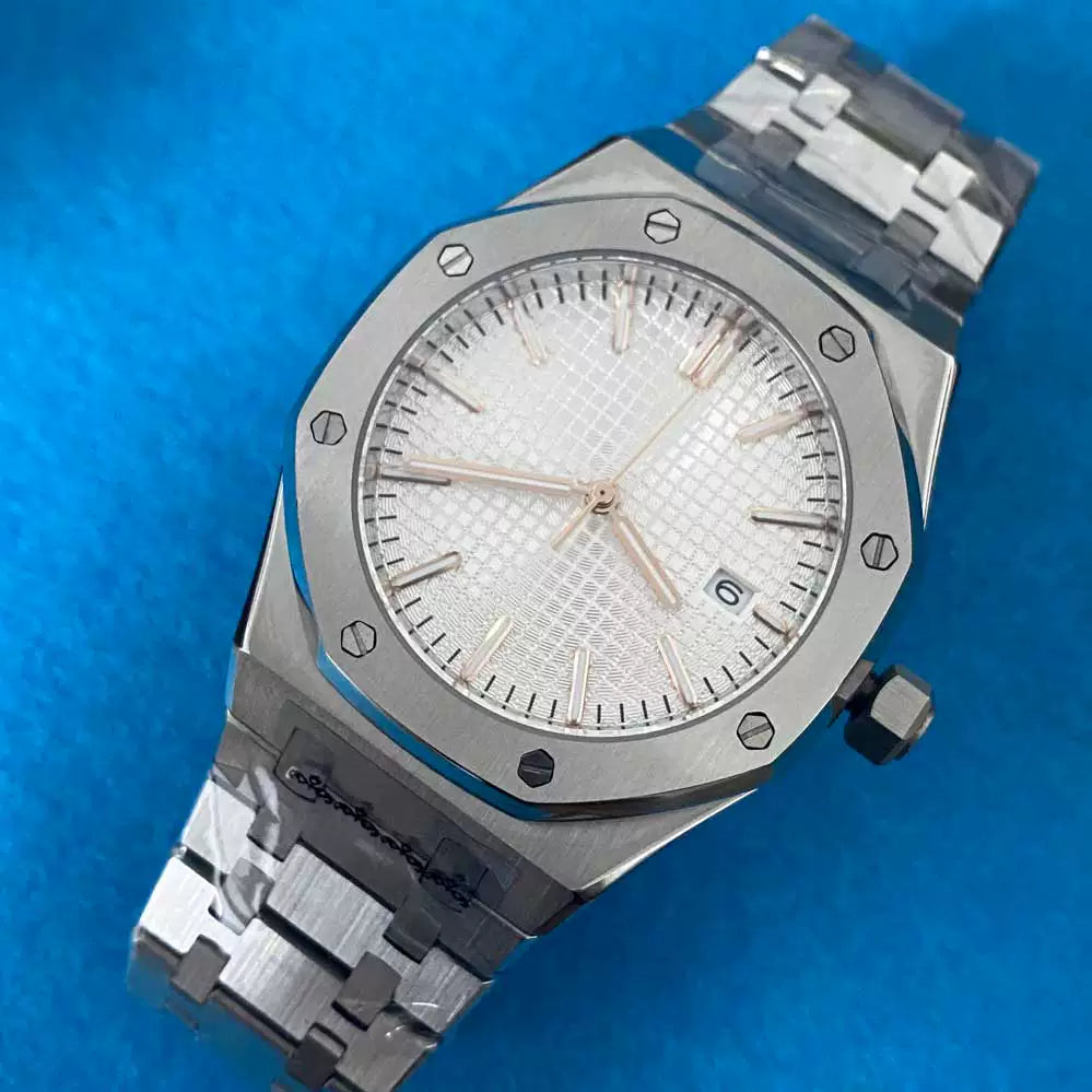 Men's 41mm Mechanical Watch NH35 Movement Sapphire Crystal Steel Case Green Lume