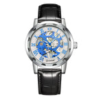 GESMART Men's Hand Winding Mechanical Skeleton Watch Exhibition Case Back Fashion