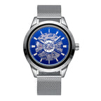 GESMART Men's Automatic Mechanical Watch Mesh Band Luminous Skeleton Exhibition Case Back