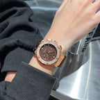 GESMART Women's Large Dial Silicone Band Watch Multifunction Rhinestone Calendar Fashion Trendy